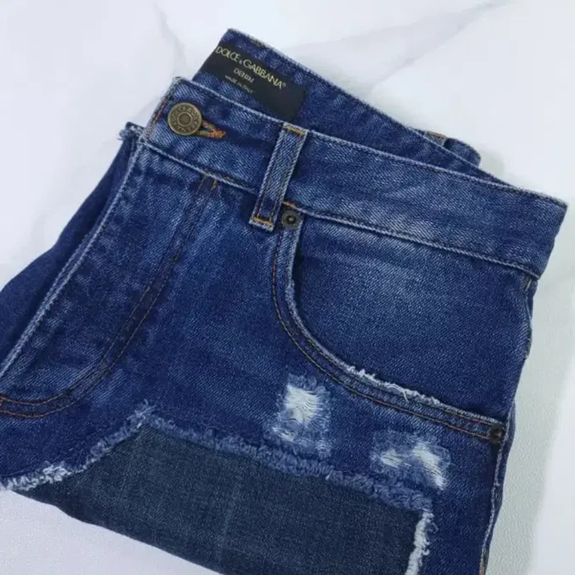 돌체앤가바나 패치 플라워 데님 팬츠 상품이미지5