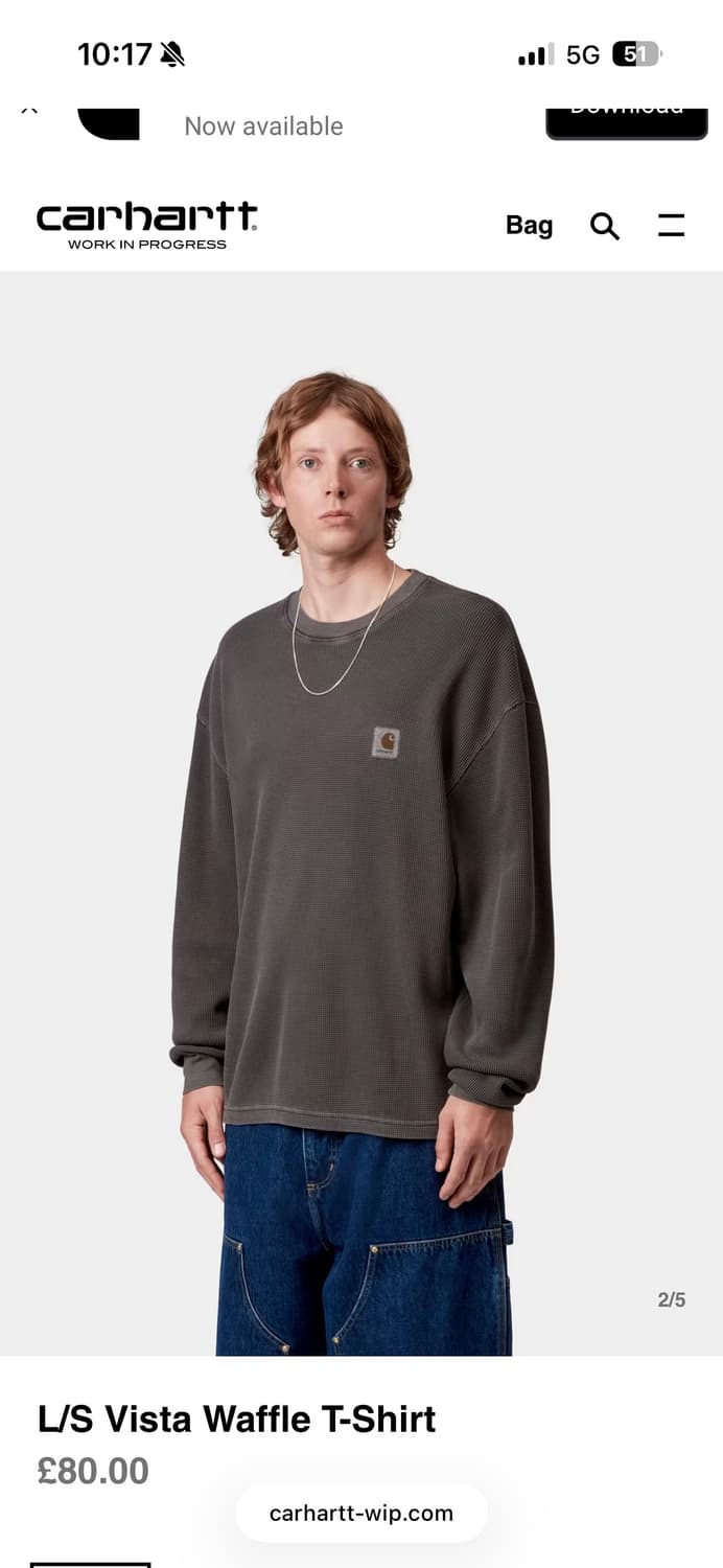 칼하트 L/S 비스타 와플 티셔츠 새제품 상품이미지1