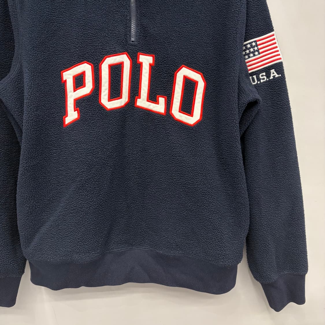 폴로 랄프로렌 빅 아치 로고 성조기 USA 하프 플리스 자켓 M 상품이미지3