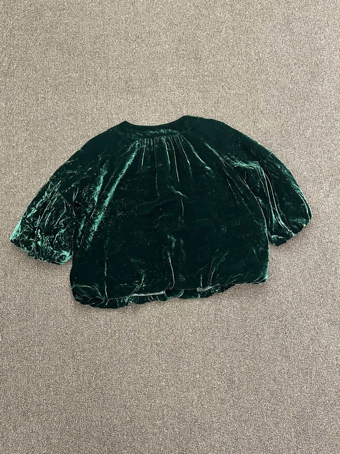 OS)레이빔즈 빈티지 여성 그린 벨벳 자켓 상품이미지4