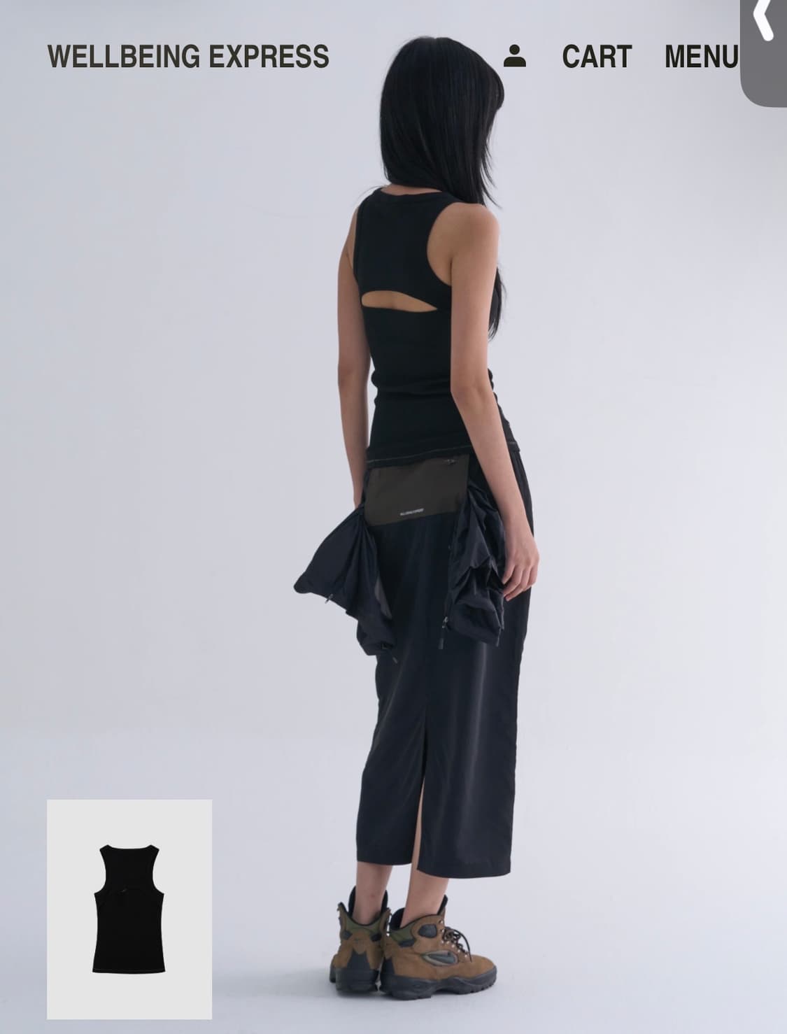 웰빙익스프레스 stiched sleeveless black 상품이미지2