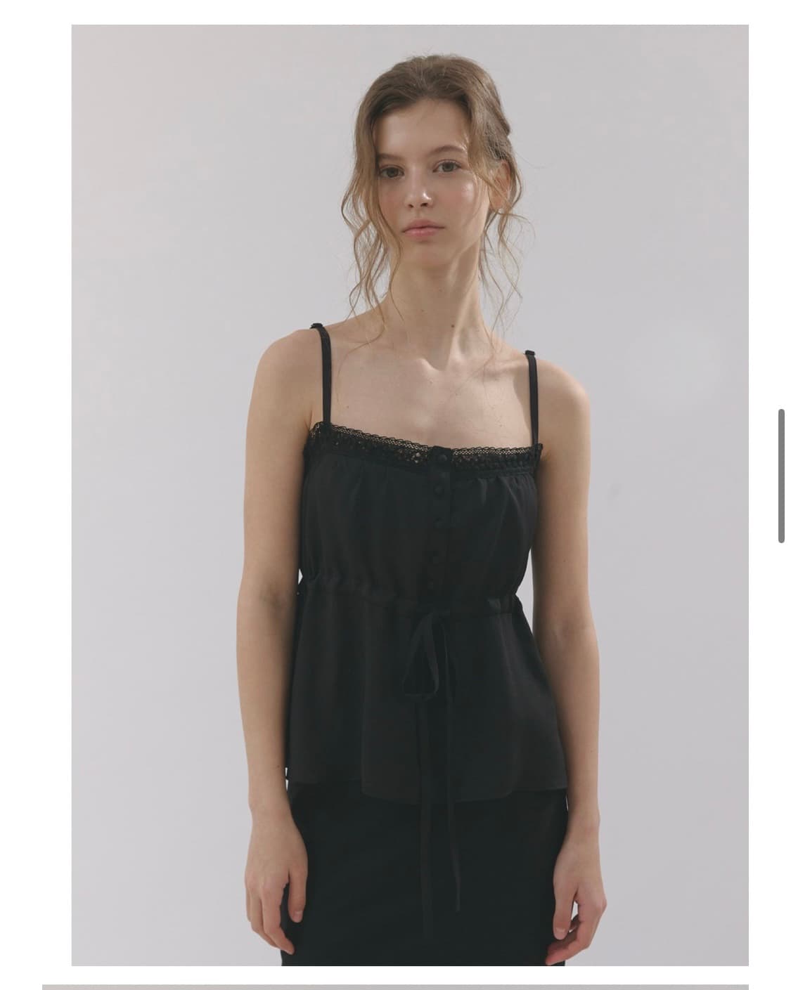 헤더먼트 sheer wrinkled lace top 상품이미지3