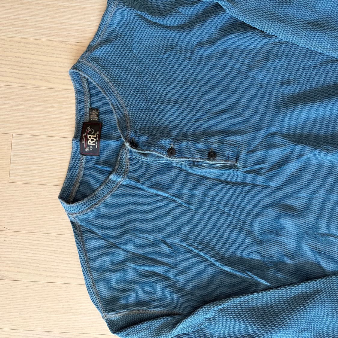 RRL 더블알엘 헨리넥 니트 인디고 워시 XL 상품이미지3