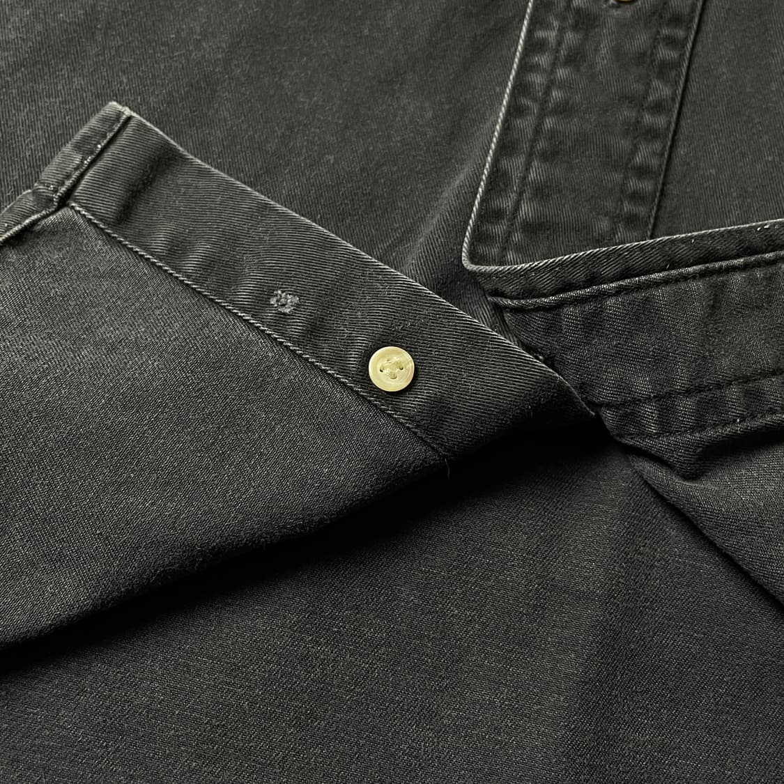 REAL CLOTHES 빈티지 다운버튼 블랙 코튼 셔츠 A00665 상품이미지5