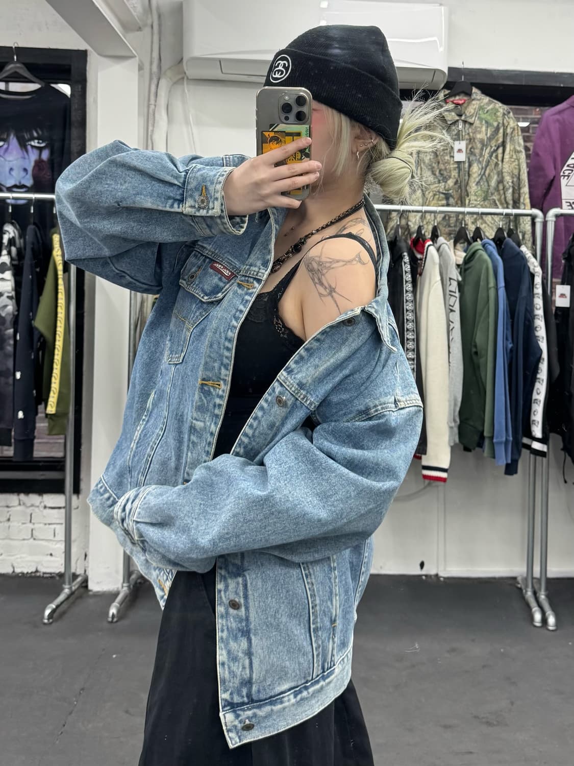 펠레펠레 오버핏 빅패치 데님자켓 상품이미지2