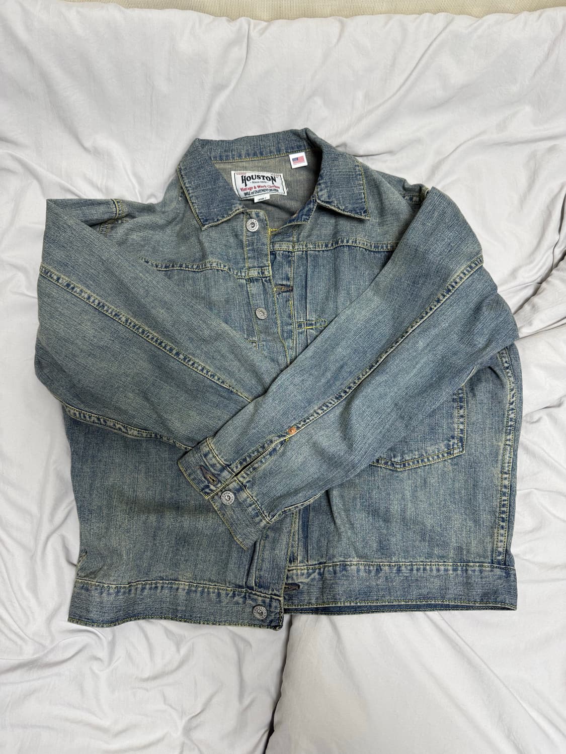 [40] 휴스턴 재팬 유에스 코튼 데님 셔츠 자켓 블리치 상품이미지1