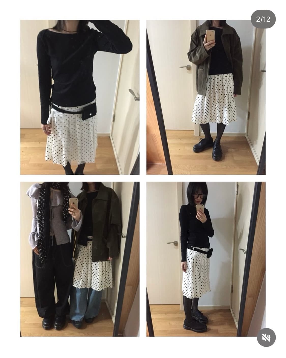 빈티지 도트 스커트  상품이미지2