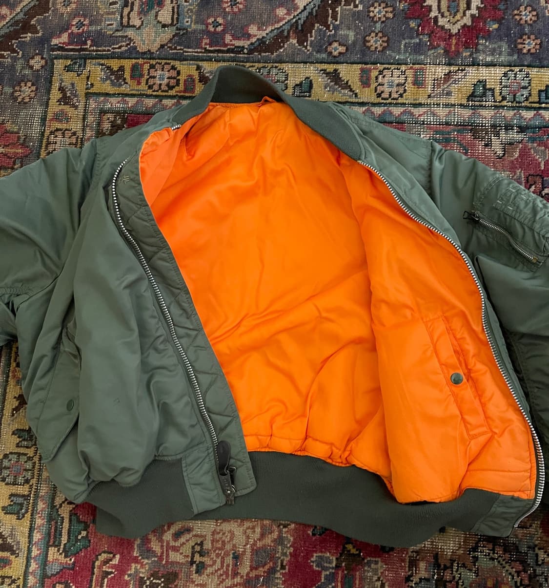 80s 미공군 납품용 알파인더스트리 MA-1 플라이트자켓 세이지 상품이미지2