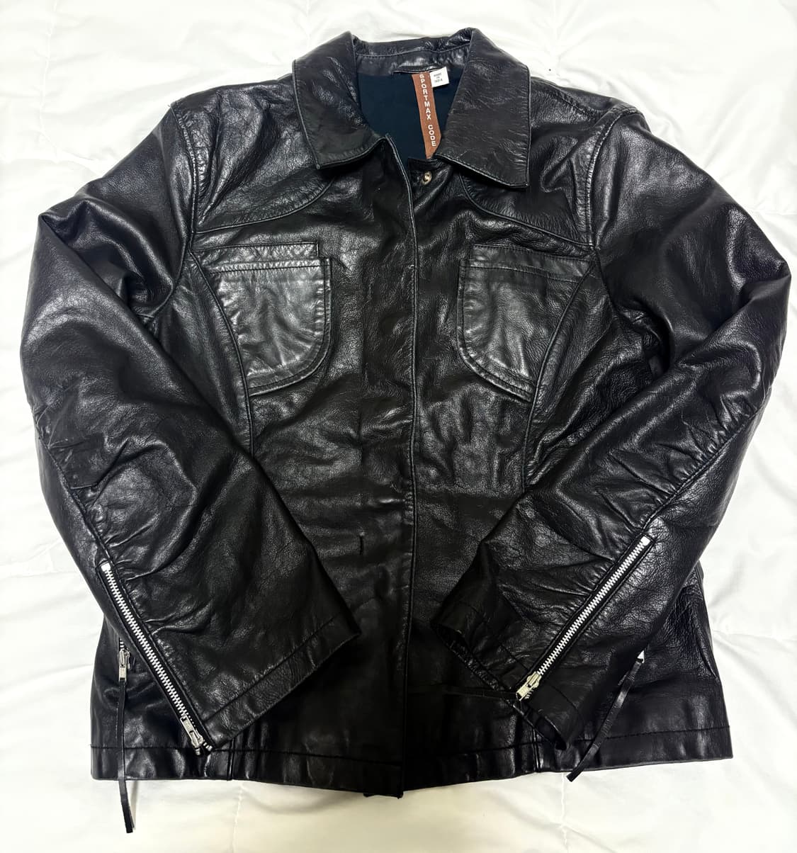 일본빈티지 락시크펑크 셔링레더자켓 상품이미지1