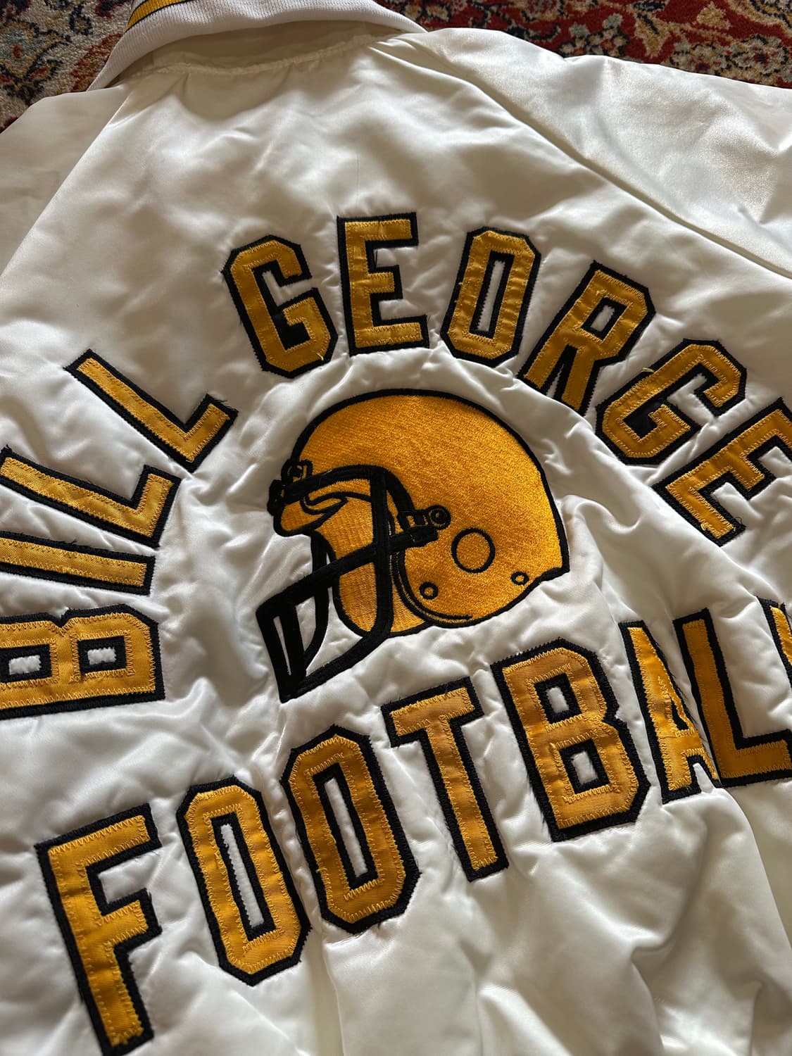 80s Harvard Clothing 화이트 새틴 바시티 상품이미지6