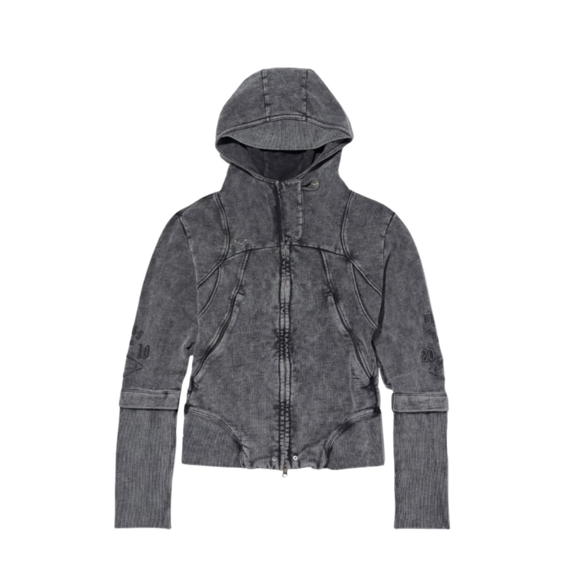 미스치프 컷오프 후드집업 차콜 상품이미지1