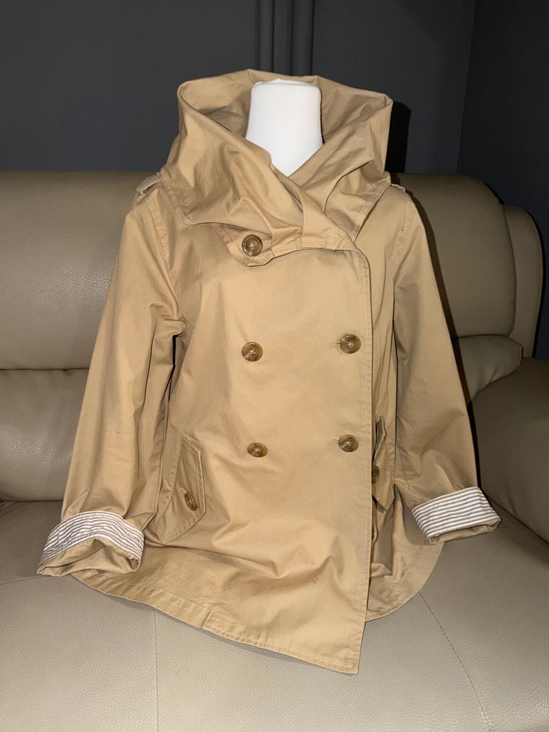 wide collar double button jacket 상품이미지1