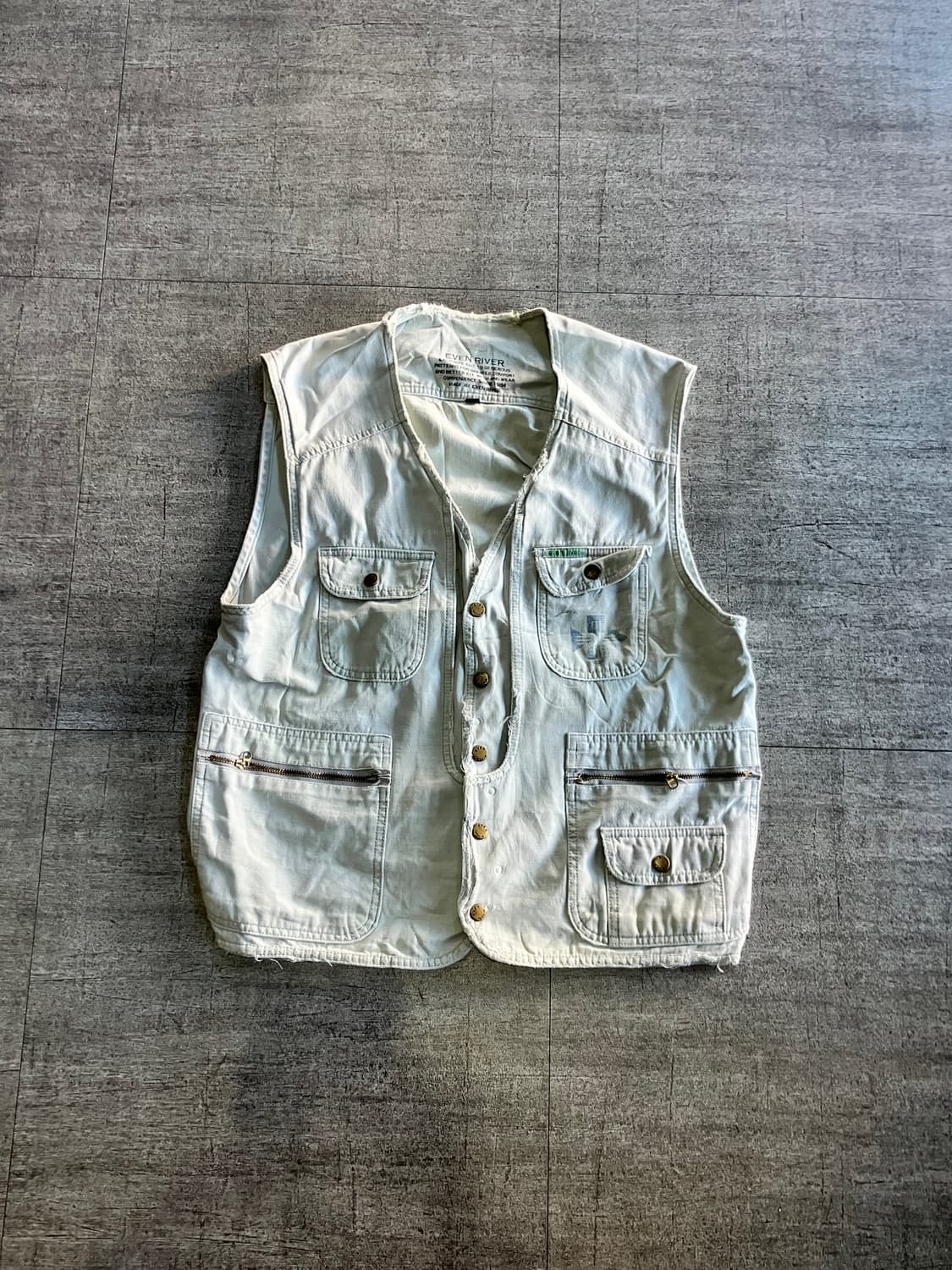 일본빈티지 Evenriver 핀터깔 올드스쿨아메카지 워크웨어 베스트조끼 상품이미지1