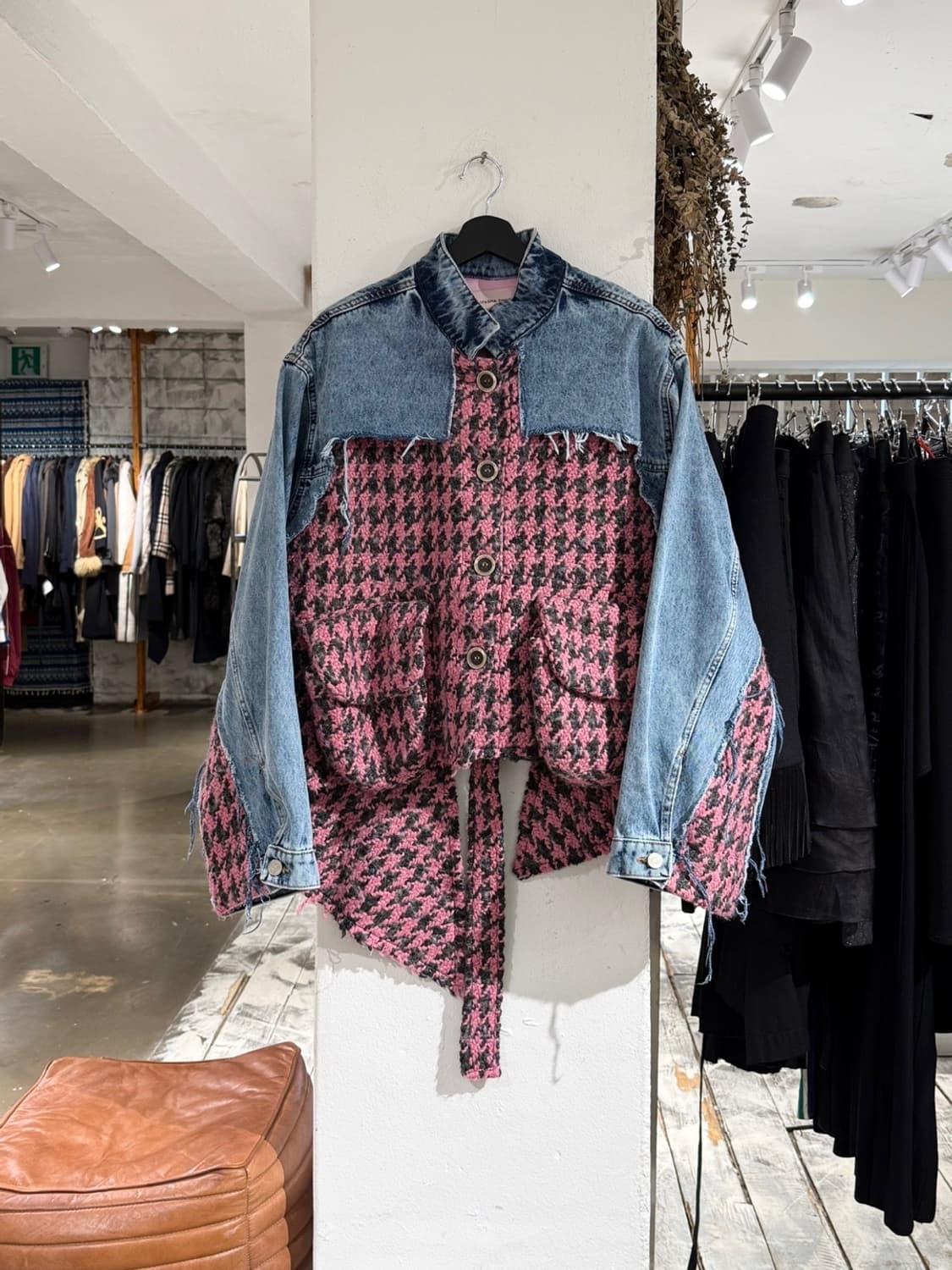 나타샤 진코 데님 하운드투스 트위드 비대칭 자켓 상품이미지6