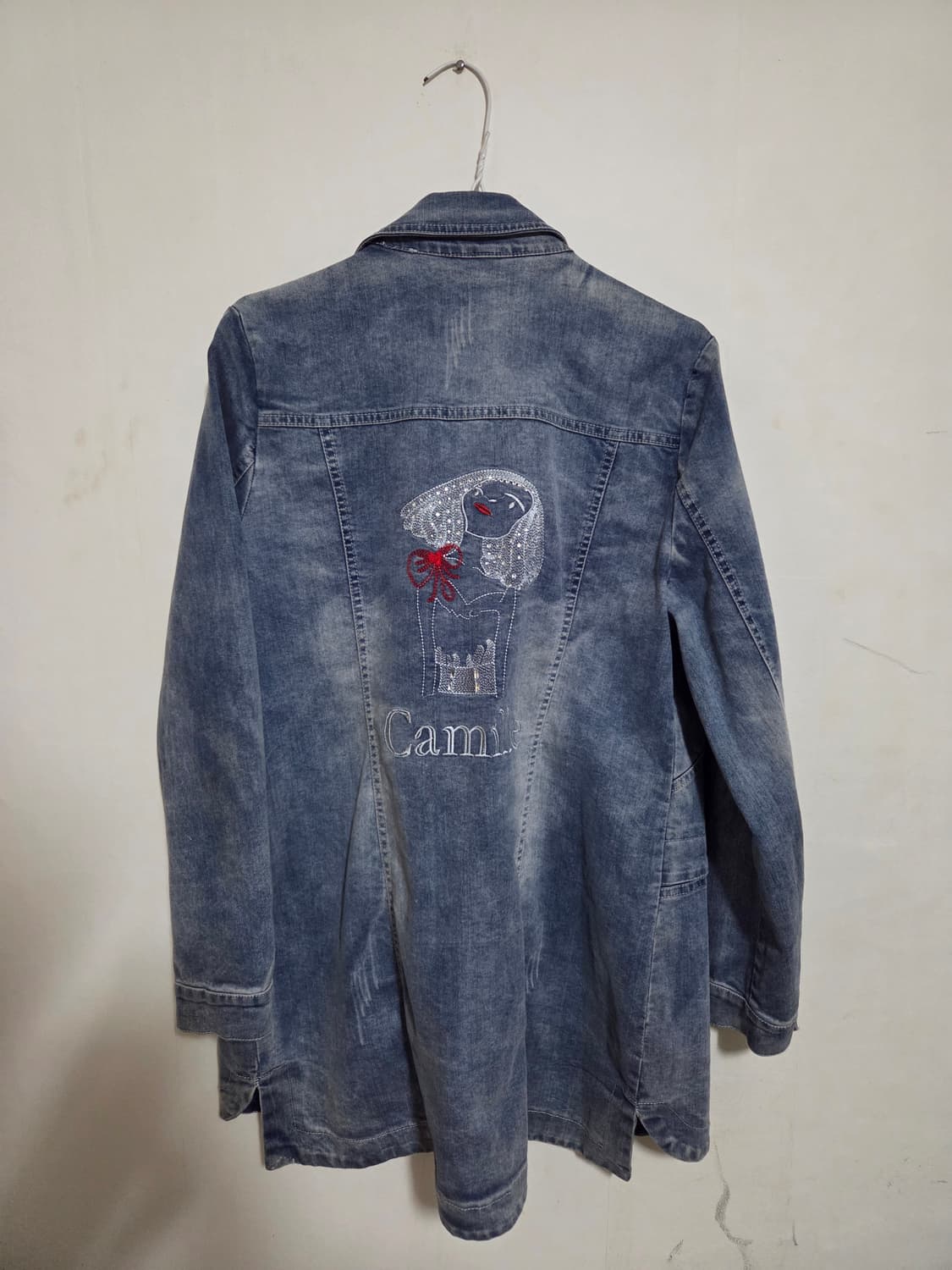 XXL 파란색 데님 롱 자켓 상품이미지2