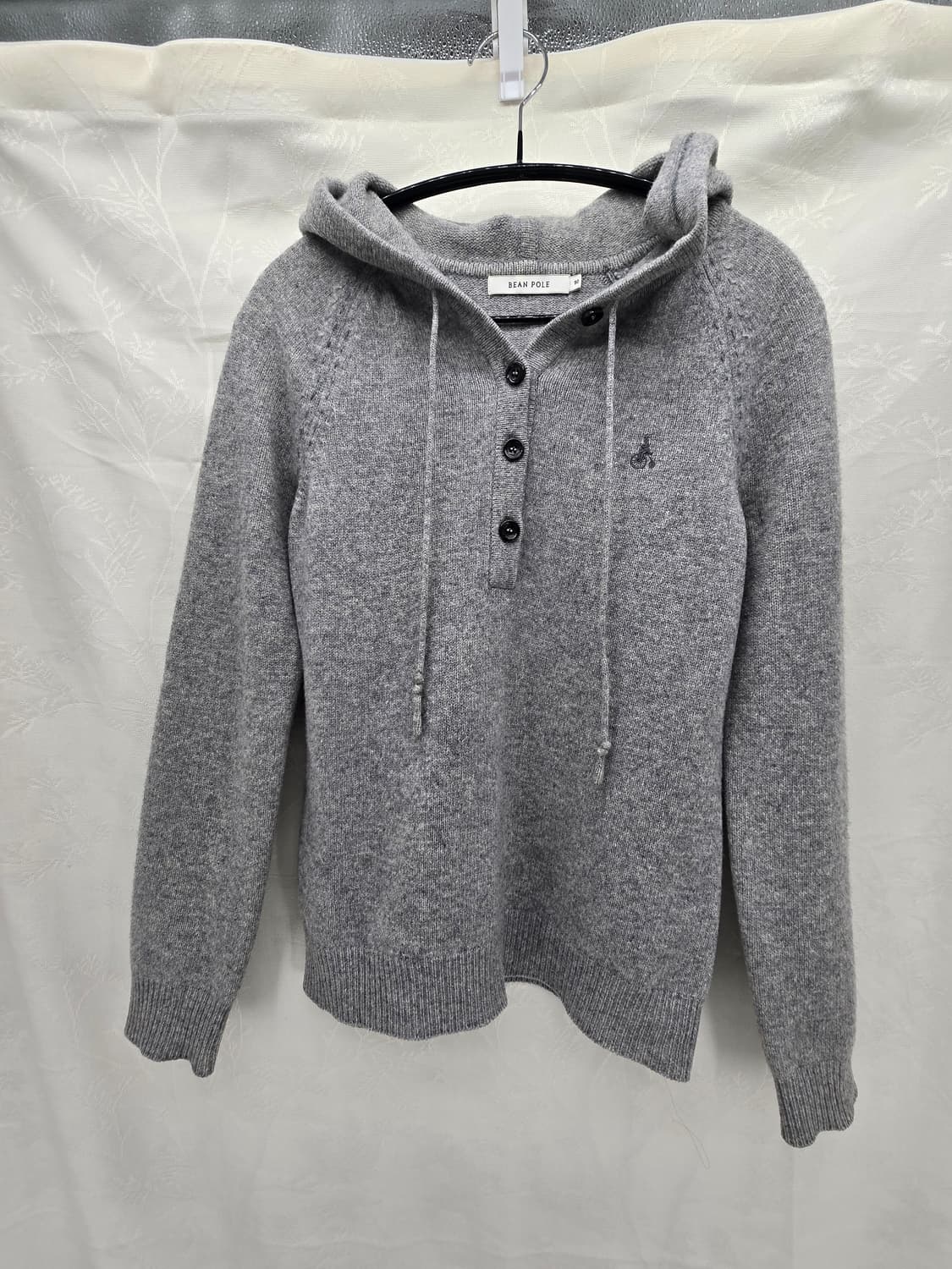 빈폴 여성용 그레이 후드 울 니트 상품이미지1