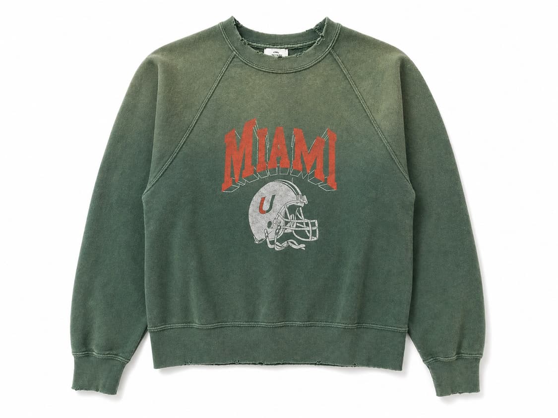 와일드동키 마이애미 데미지 맨투맨 그린 XS 상품이미지1