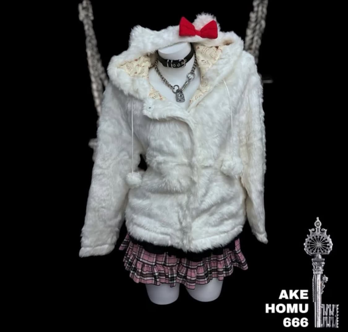 아케호무 산리오 2014 헬로키티 갸루 리본 퍼자켓  상품이미지1