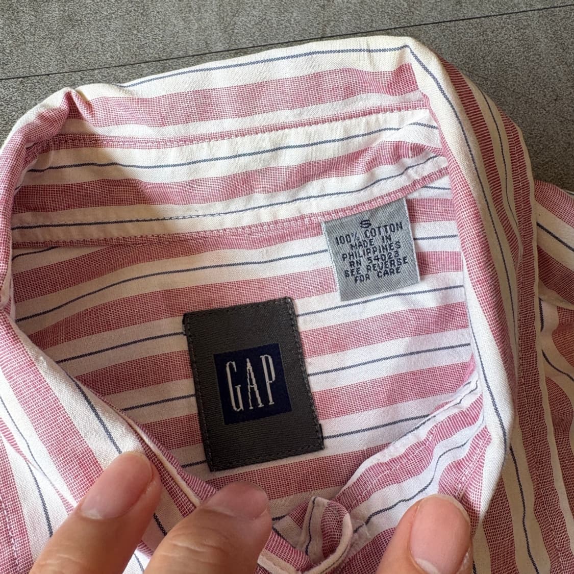갭 핑크 스트라이프 긴팔 셔츠 상품이미지5