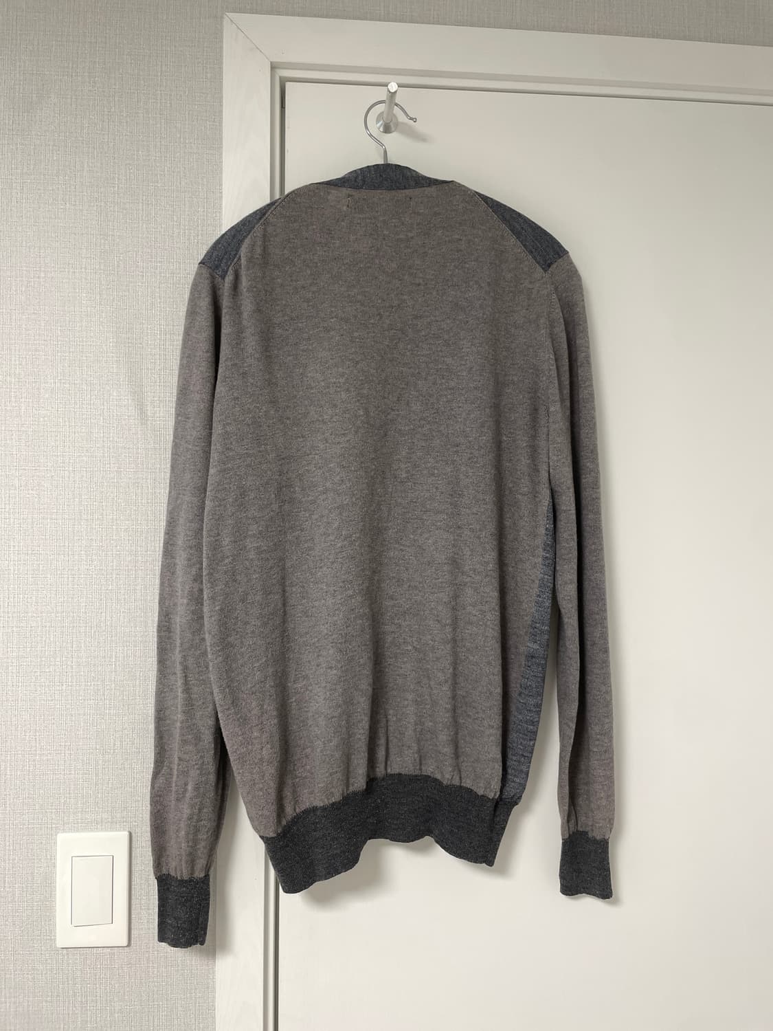 꼼데가르송 shirt 메리노울 그레이 배색 가디건 상품이미지4