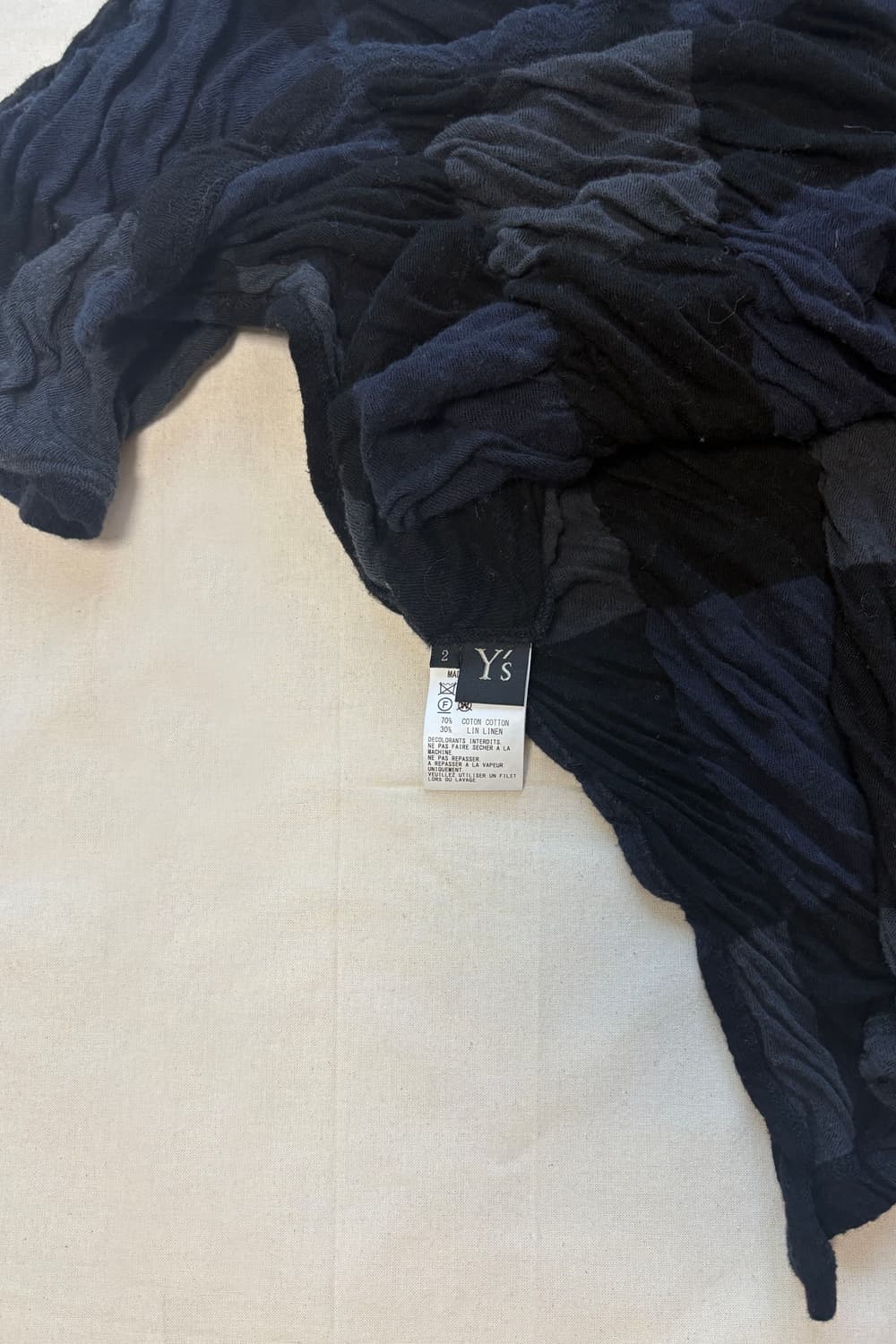 Y's Asymmetric Checkerboard Pleated Knit 상품이미지9
