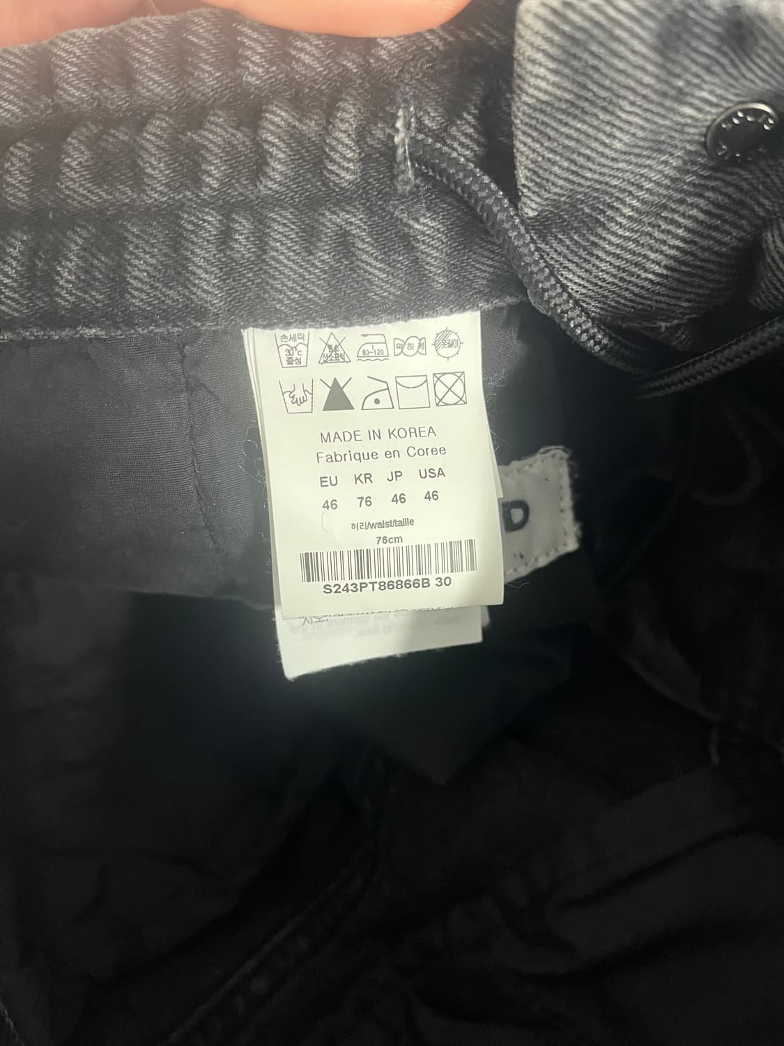 솔리드옴므 흑청 카고팬츠 상품이미지3