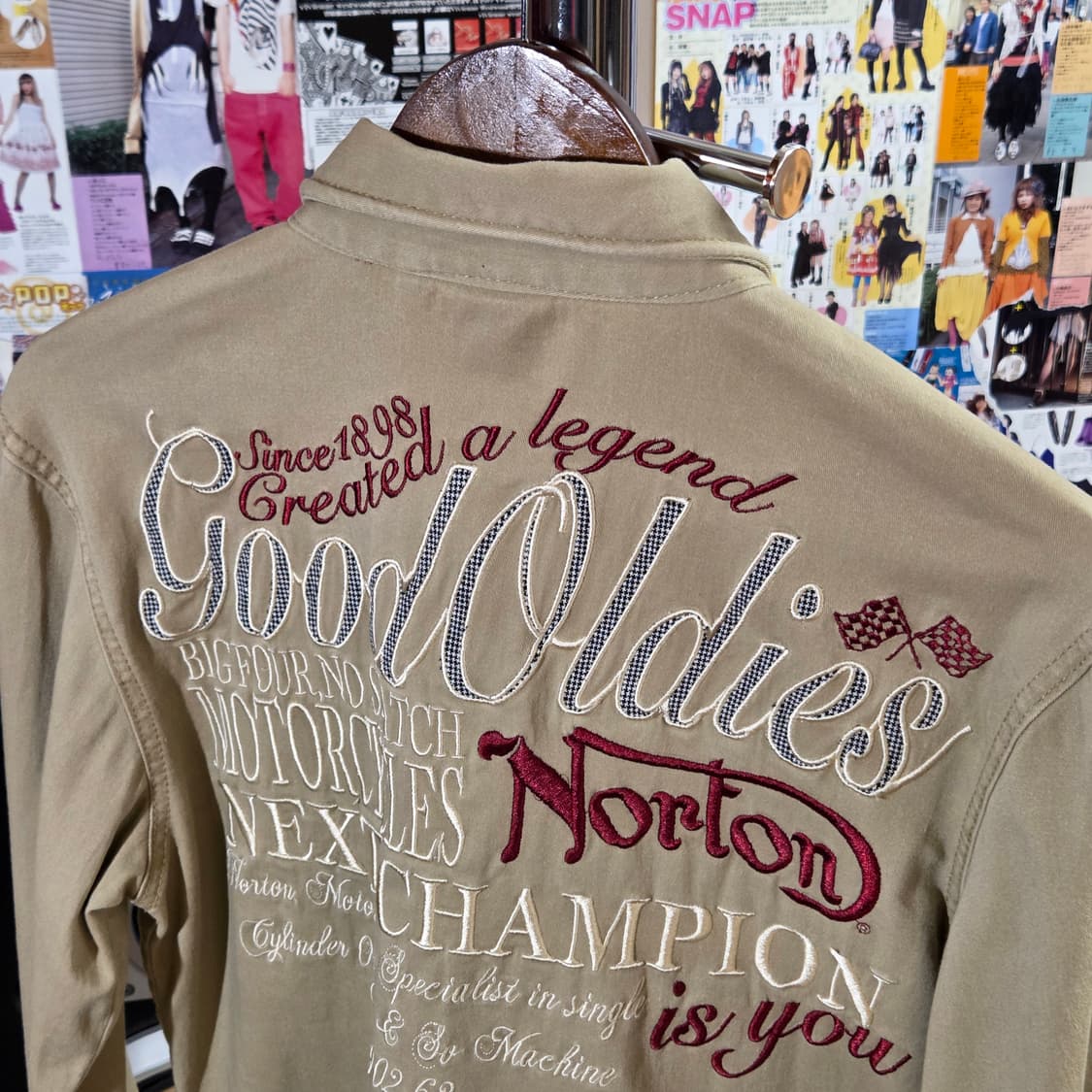 JPN 노턴 밀리터리 자수 베이지 셔츠 상품이미지7