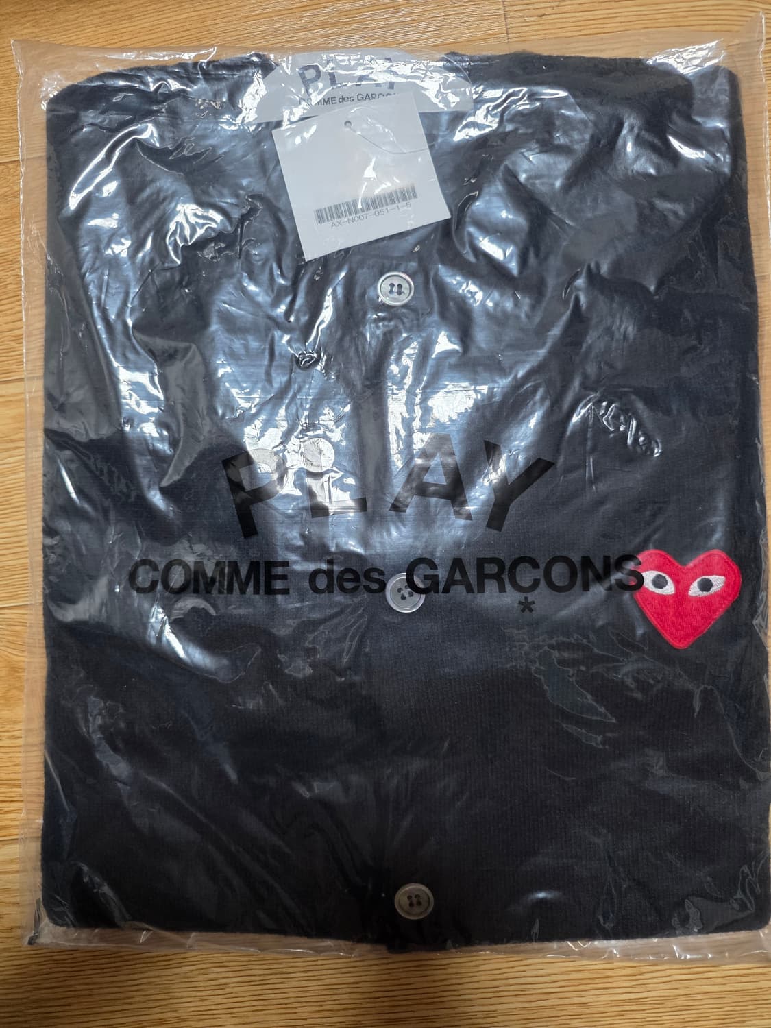 꼼데 가디건 블랙, 그레이 L 상품이미지1