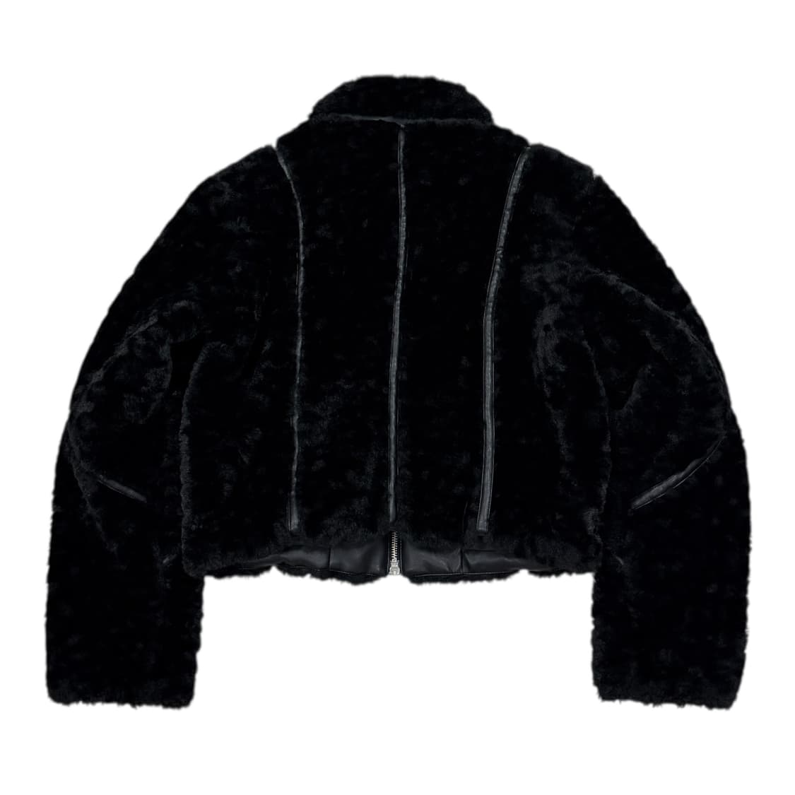 인사일런스 우먼 레더 바인딩 포우 퍼 자켓 점퍼 블랙 M 상품이미지2