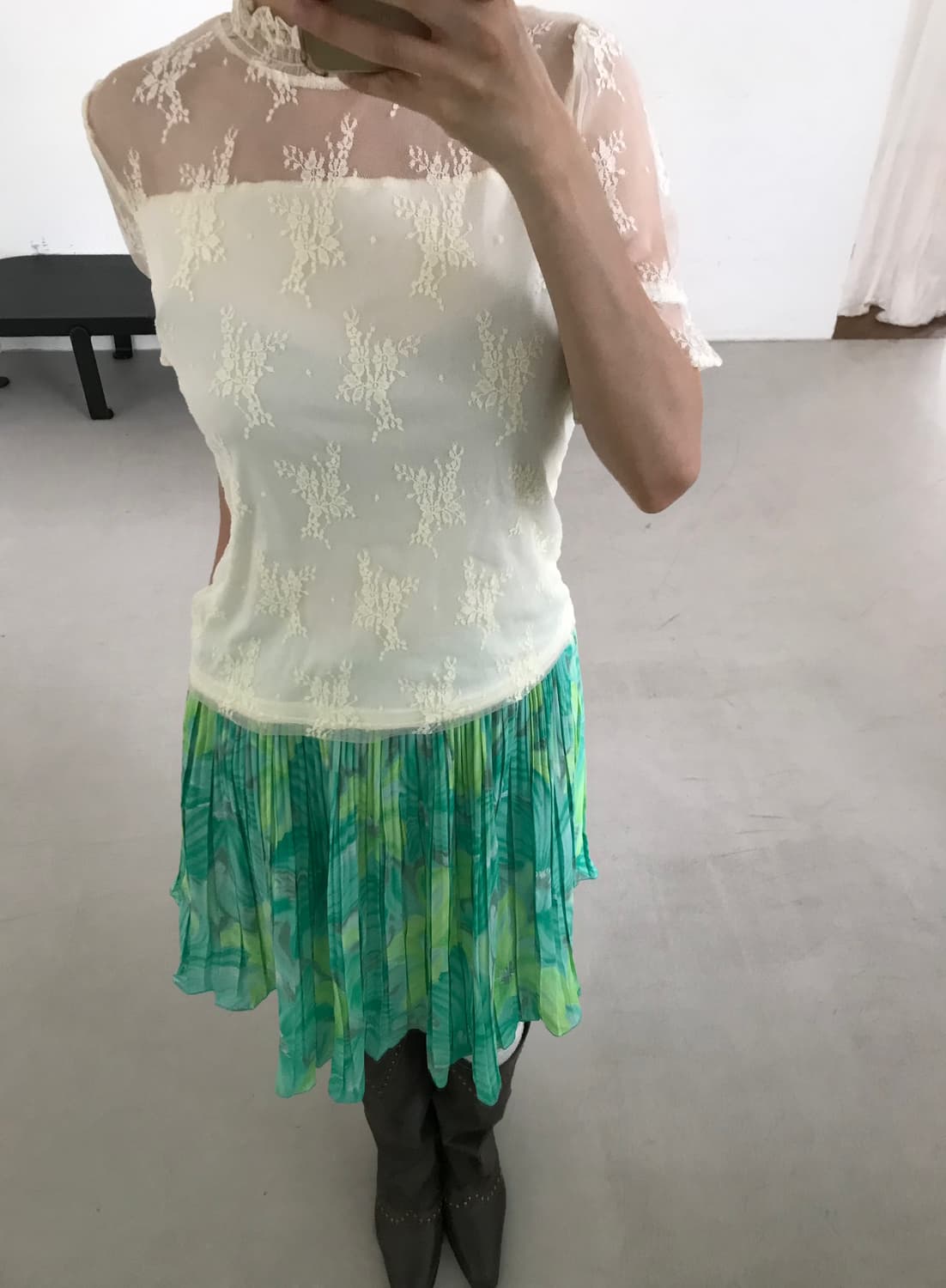  vintage ivory lace top 상품이미지3