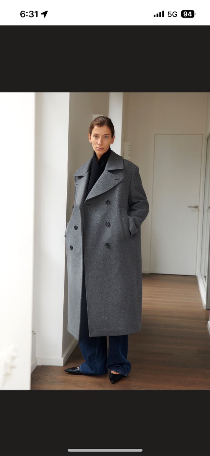 Moondal 롱더블코트 그레이 상품이미지1