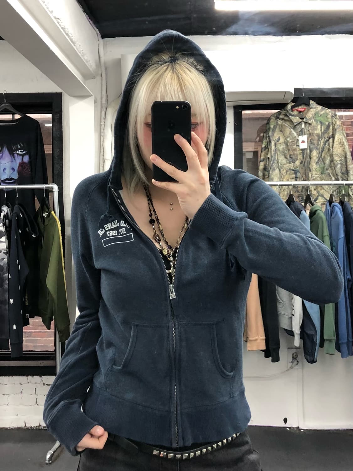 폴로 진스 네이비 후드집업 상품이미지1