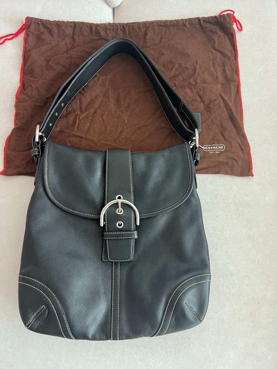 올드코치 블랙소호가죽크로스백 버클숄더백 coach soho 상품이미지1