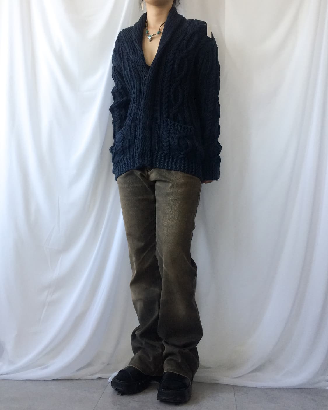 Cable heavy knit cardigan 상품이미지7