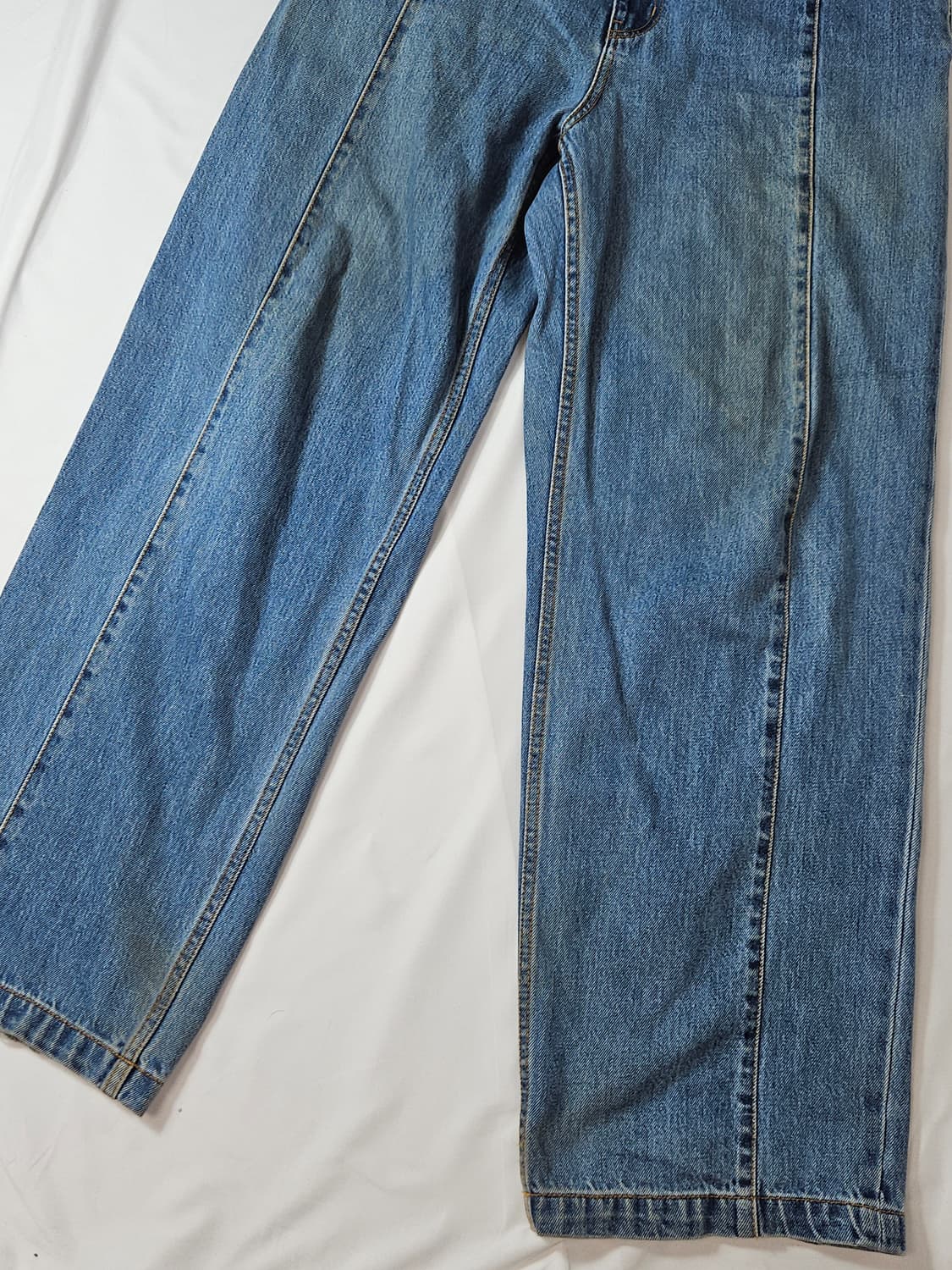 IEY 이에이 핀턱 와이드 데님팬츠 데미지 진 청바지 L 3사이즈 상품이미지2