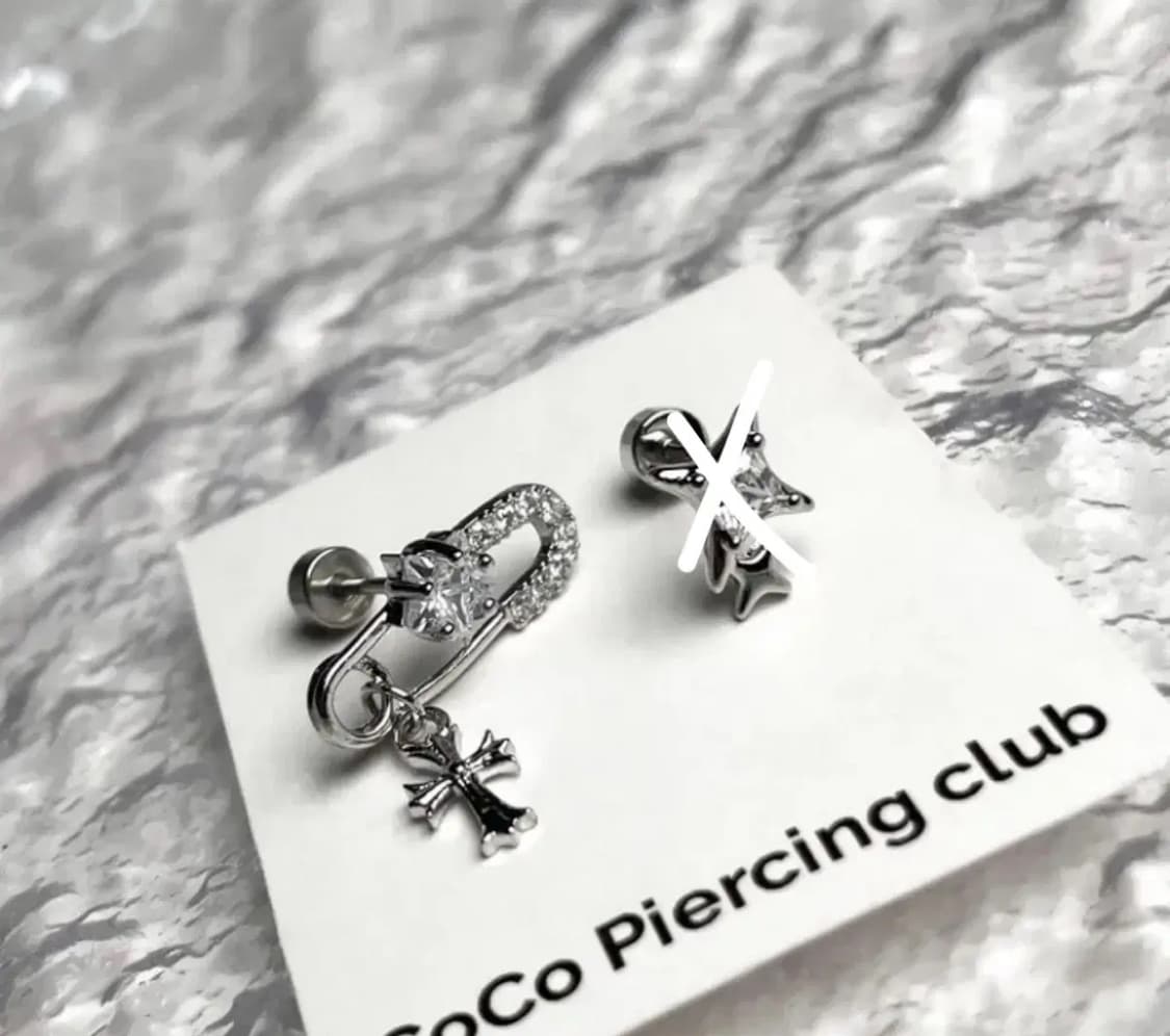 새상품 | 큐빅 별 피어싱 상품이미지1
