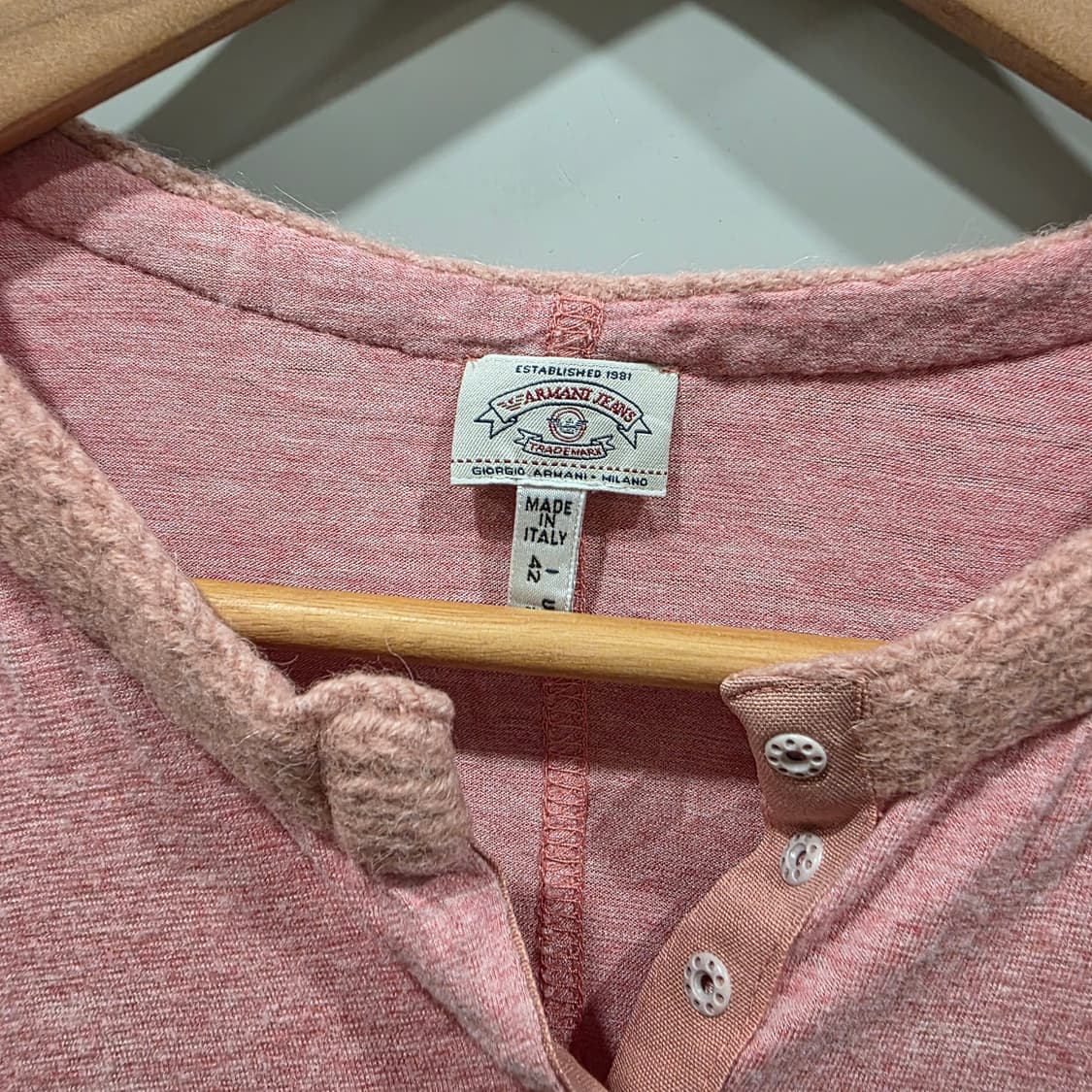 아르마니 진스 핑크 릴렉스핏 빈티지 가디건 상품이미지2