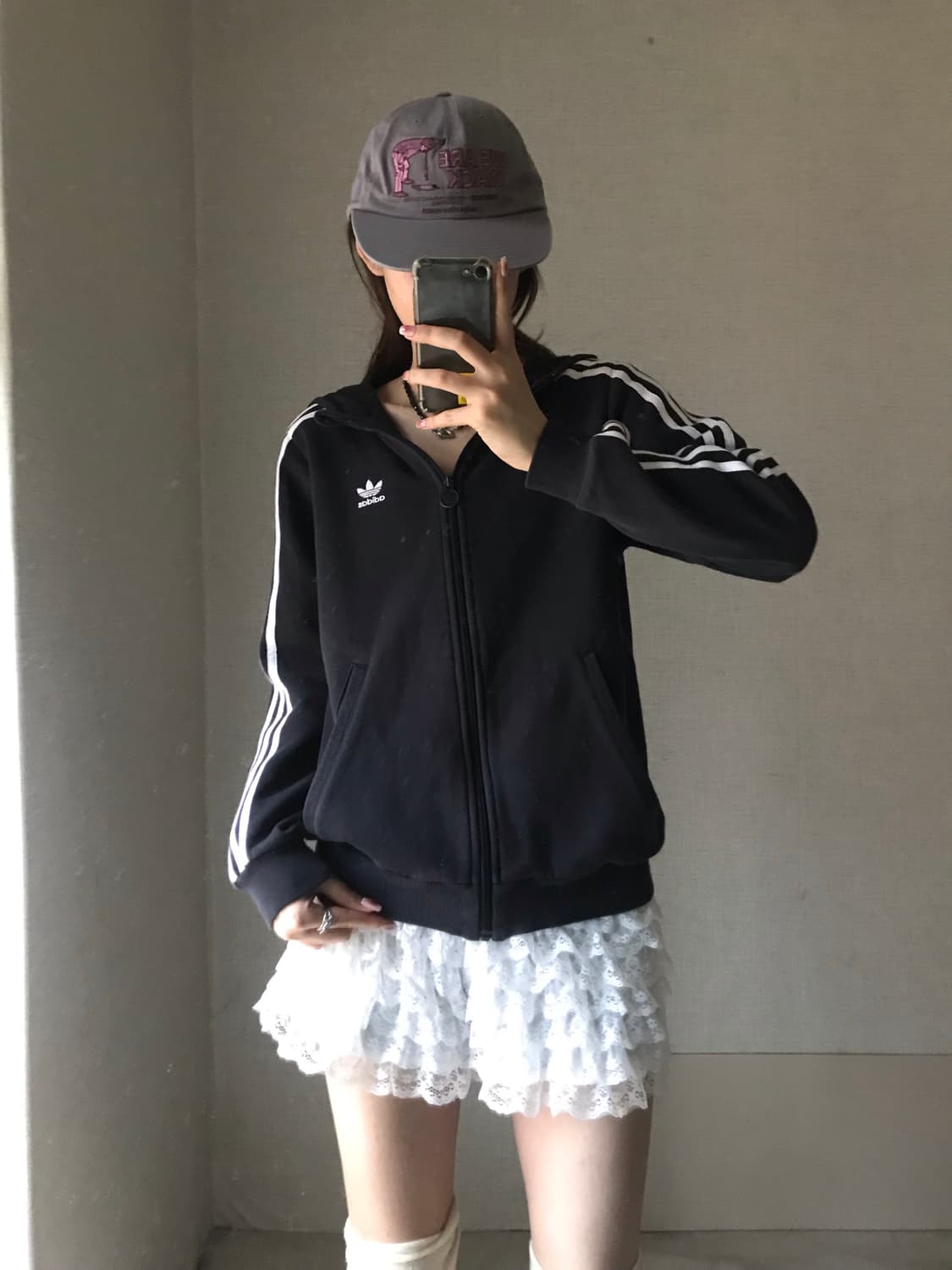 아디다스 블랙 삼선 후드집업 상품이미지4