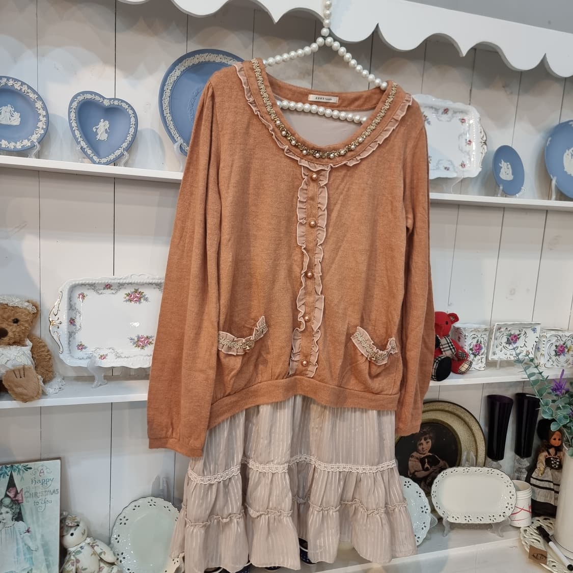 axes femme 악세스팜므 밀크티 초코카라멜 프릴 니트 상품이미지4