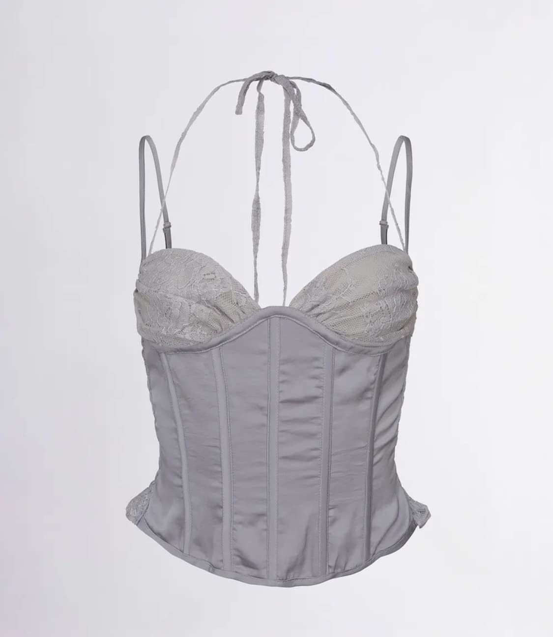 스컬프터 90s Glossy Corset Top Gray 상품이미지2