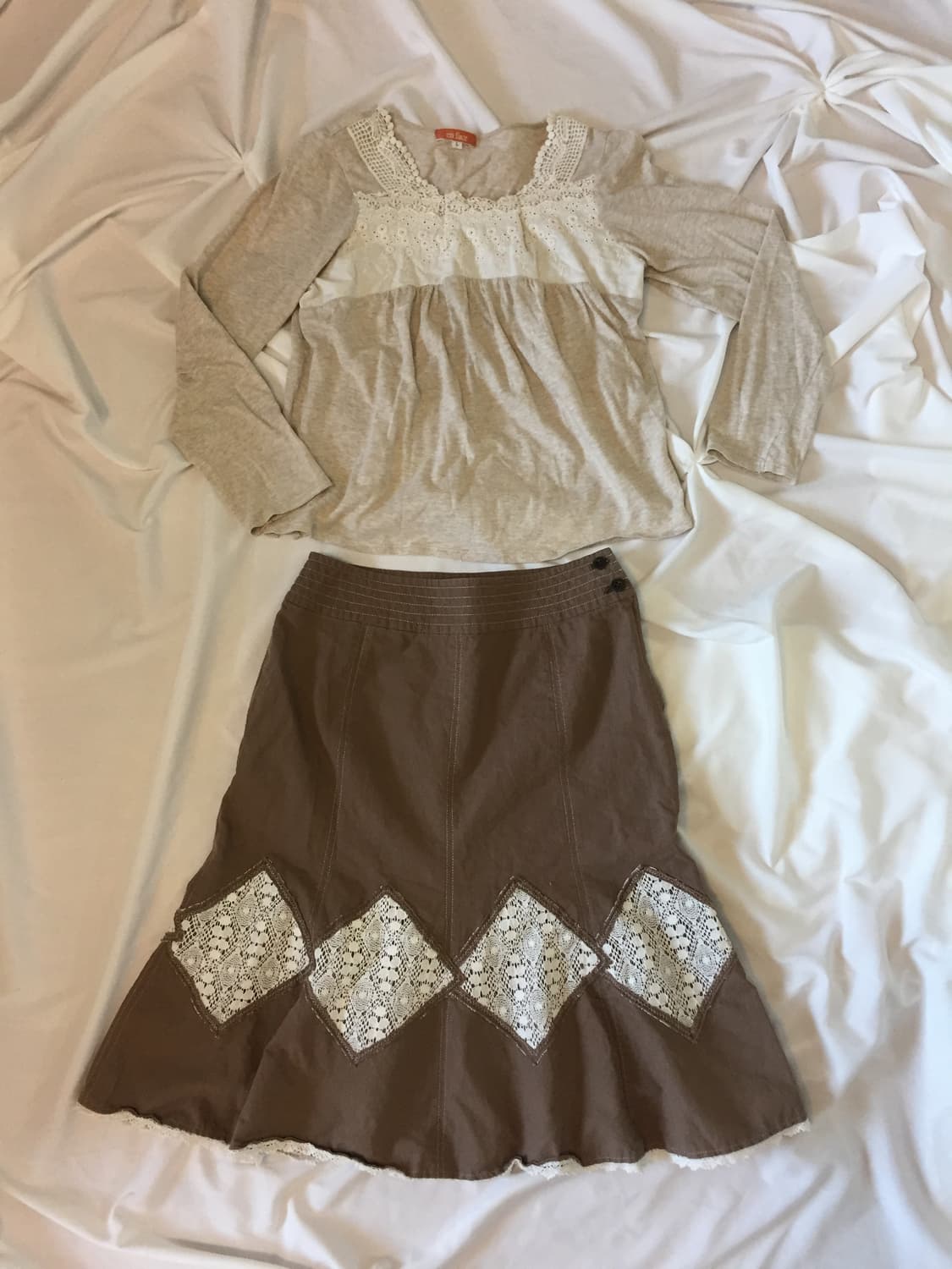 레이스 단추 스커트 상품이미지4