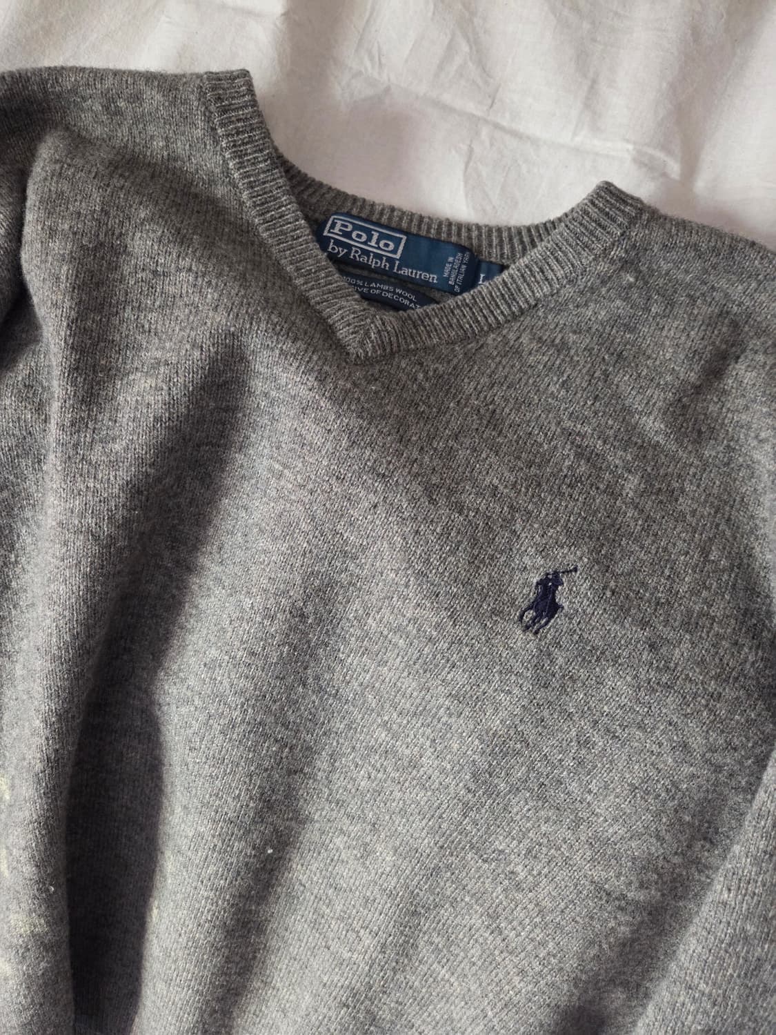 폴로랄프로렌 브이넥 니트 그레이 L 상품이미지1