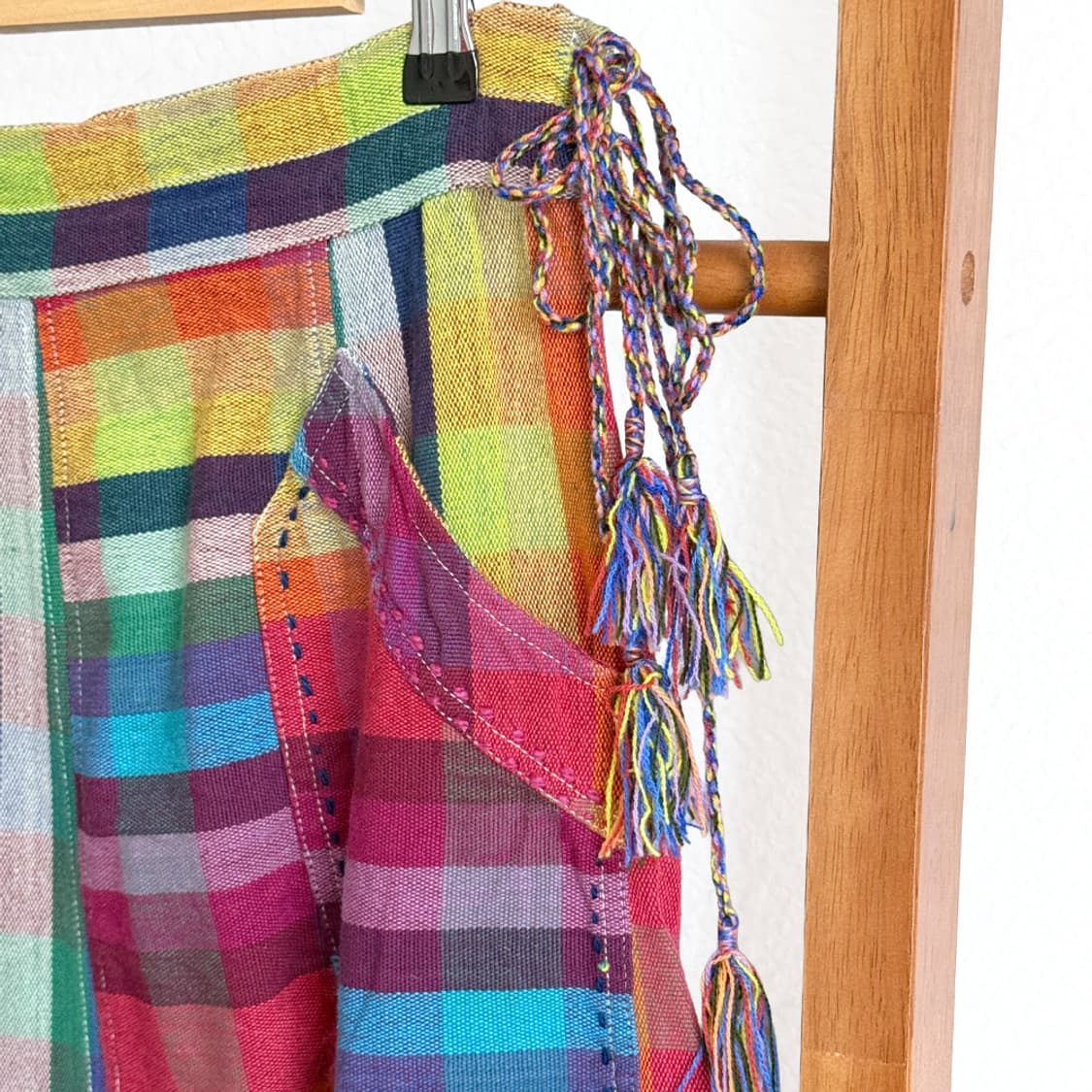 [AMINA] 에스닉 체크 패치워크 스커트 상품이미지4