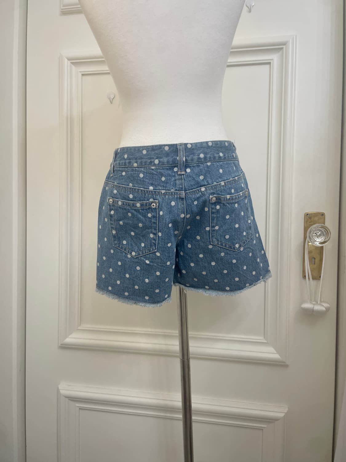 cute dot blue denim short pants(size-S) 상품이미지4