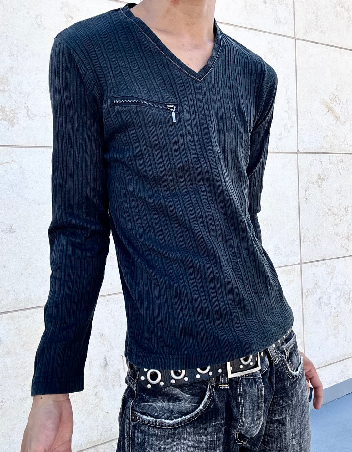 “Vintage” Minimal Mood Zipper Detail Sle 상품이미지1