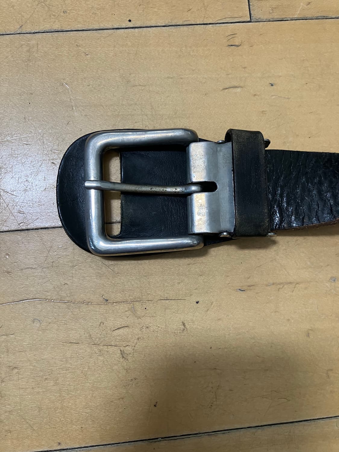 Japanese 레더 쉴드 버클 그라데이션 워싱 벨트 상품이미지3