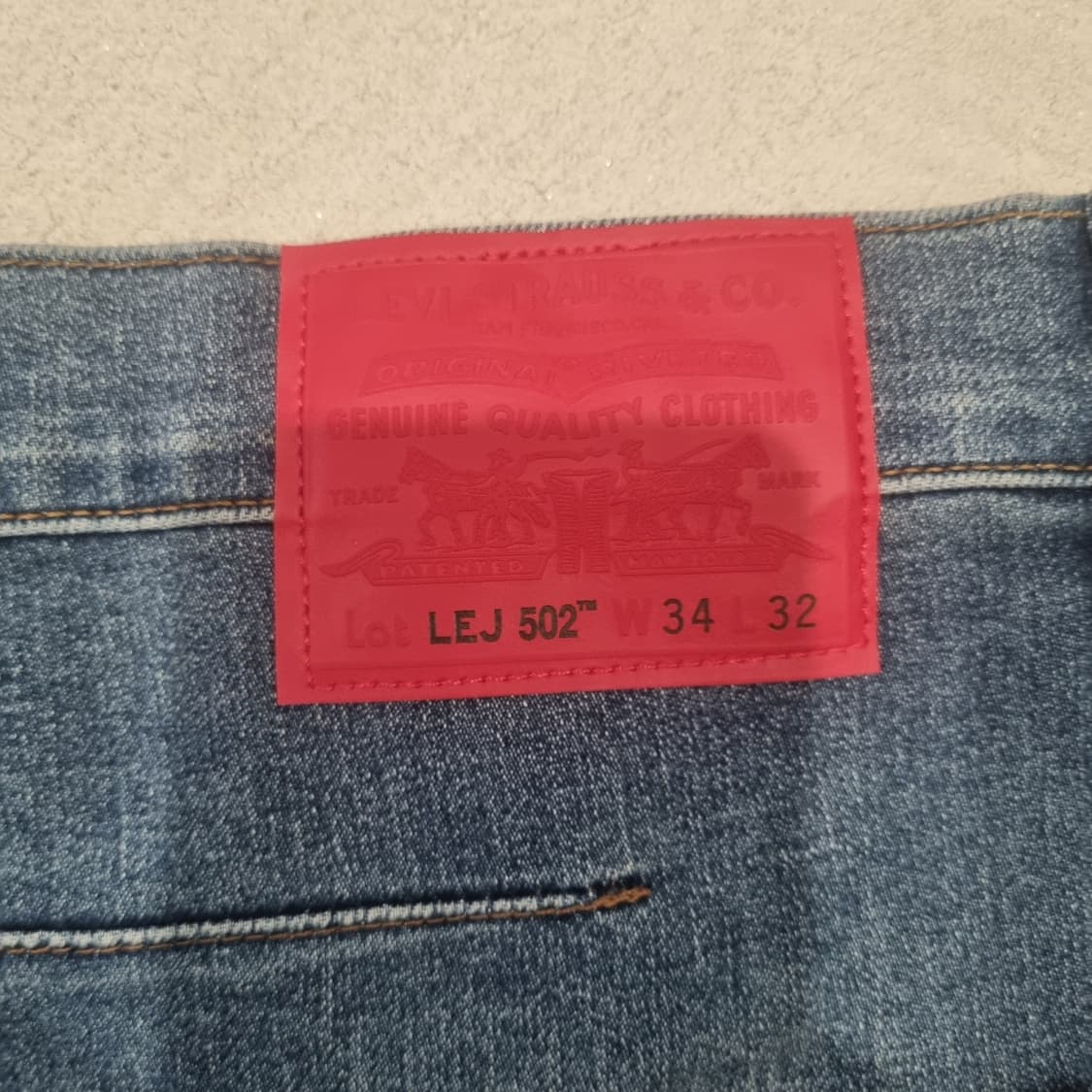 새제품 일본 리바이스 엔지니어드진 LEJ502 블랭크탭 로얄사이즈 34 상품이미지6