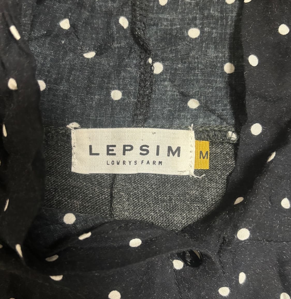 Lepsim 빈티지 도트 땡땡이 가디건 레이어드 롱 셔츠 티 모리걸 상품이미지5