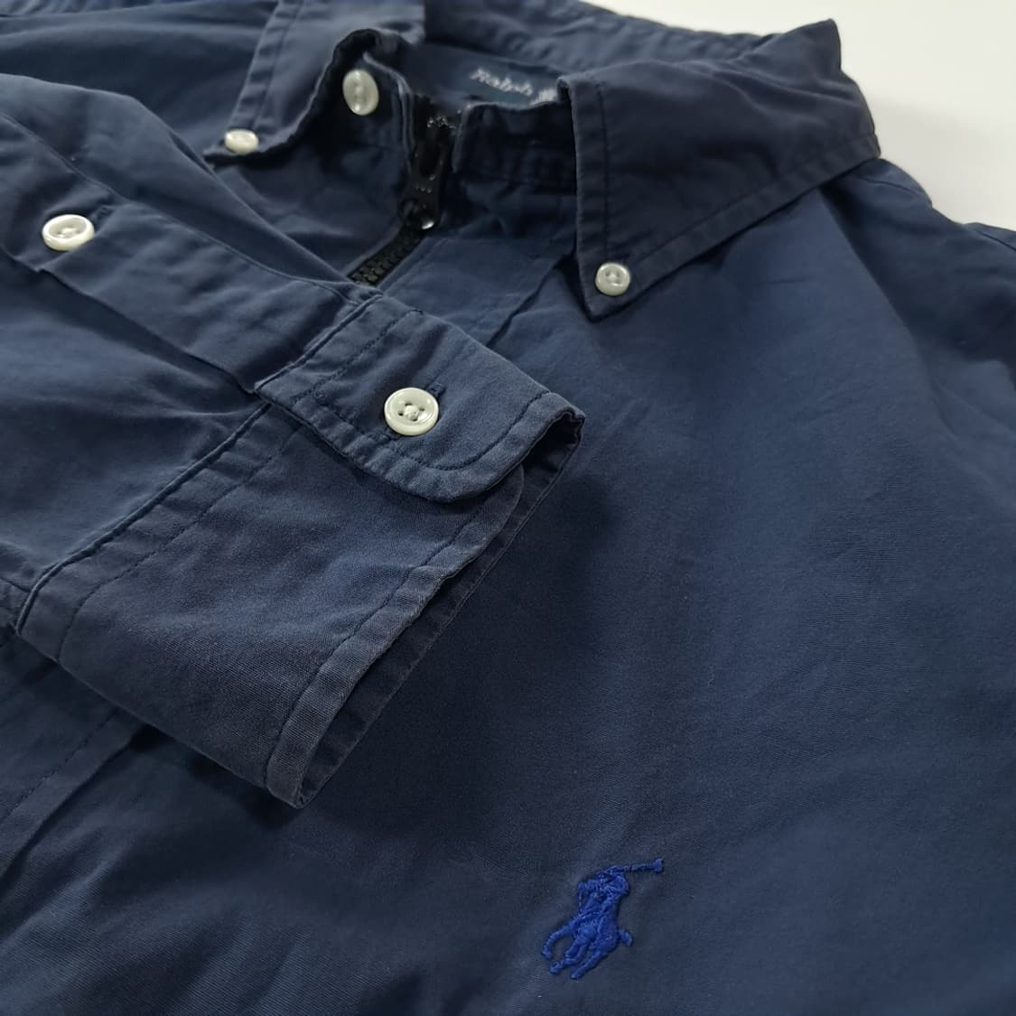 CK334 FREE 폴로 90s 다크네이비 크롭 셔츠 자켓 상품이미지4