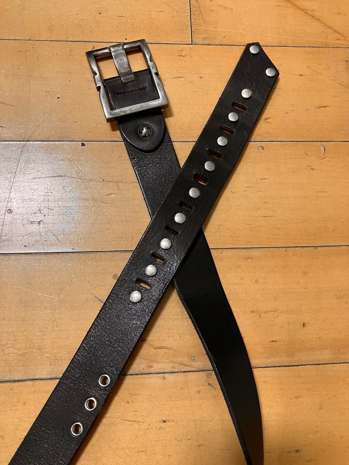 Japanese 90s 고딕 메탈 러스트 스퀘어 버클 벨트 상품이미지3